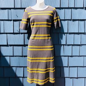 Gray & yellow-striped dress